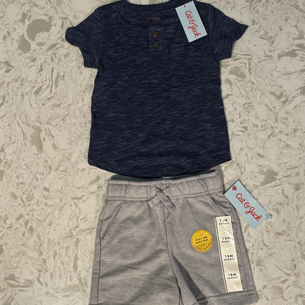 Cat & Jack shirt with shorts